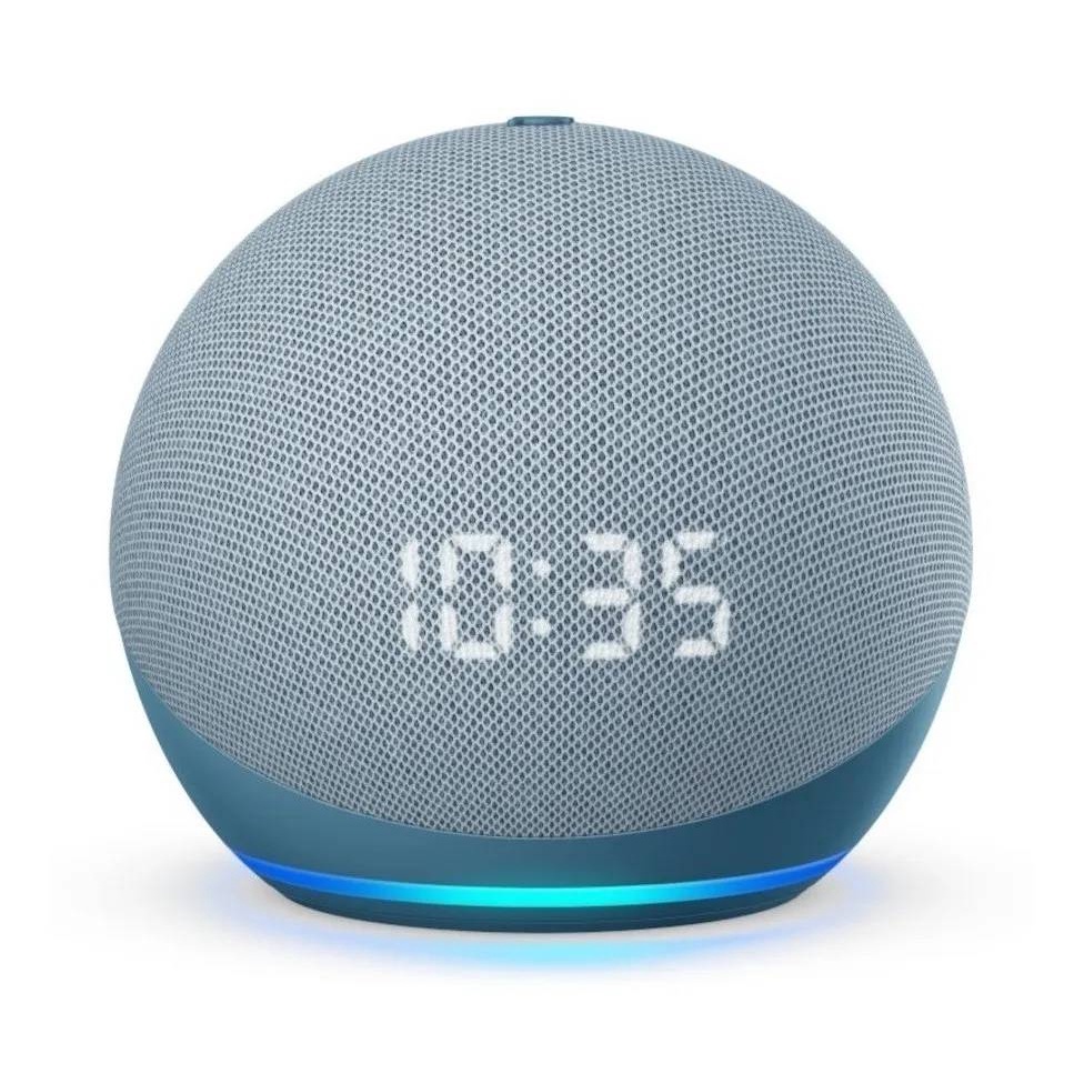 Amazon Echo Dot 4th Gen with clock com assistente virtual Alexa ...