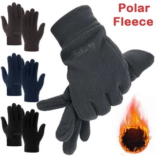 Luvas De Lã Para Casais Quentes À Prova De Vento Ao Ar Livre Grossas E Ciclismo Esportivas Condução De Cor Sólida Polar De Inverno Homens Mulheres Térmicas De Esqui