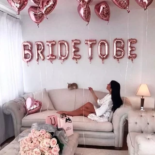 Kit Balão Bride To Be para Decoração de Festa de Despedida de Solteira Chá de Lingerie Cor Rose