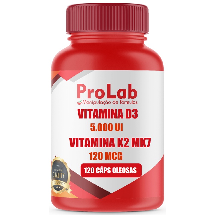VITAMINA K2 MK7 120 MCG + VITAMINA D3 5.000 UI 120 CÁPSULAS OLEOSAS