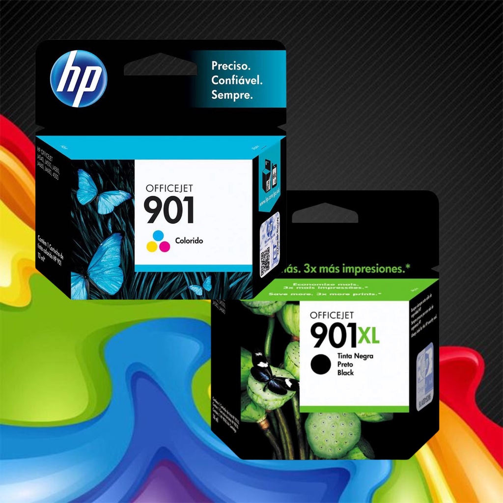 Cartucho Hp 901 Preto e Color Lacrado Original | Shopee Brasil