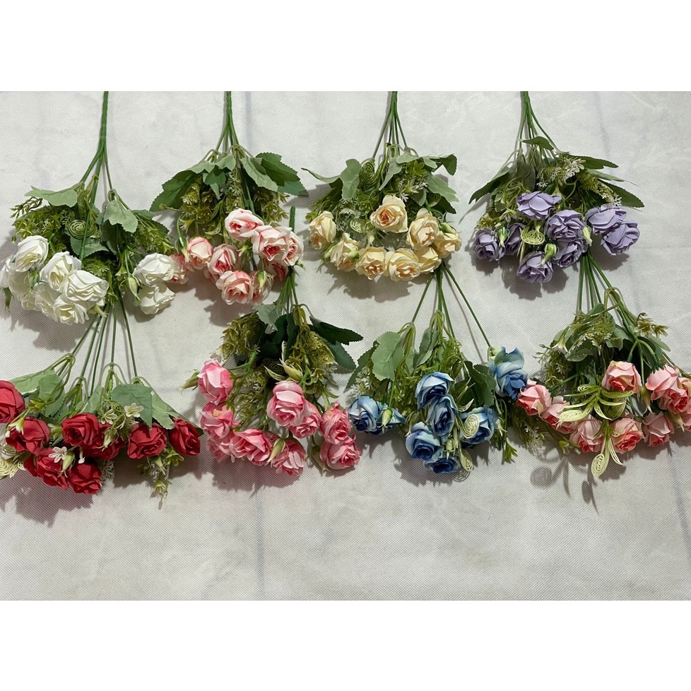 Mini botão de rosa artificial com 10 rosas REF: 9983 | Shopee Brasil