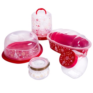 Kit de Mesa Natal 5 Peças-Vermelho Intenso/Natal 2022