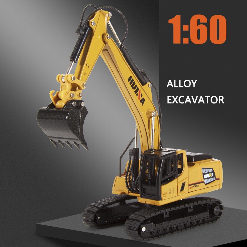 Aimiqi HUINA Toys 1810 1 : 60 Escavadeira De Liga De Carro De Caminhão Die-Cast Metal Engenharia Profissional Modelo Veículo De Construção Brinquedos Infantis