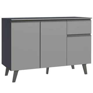 Balcão Armário de Cozinha 3 Portas 1 Gaveta Com Pés Cinza Nice Madesa em Oferta na Shopee