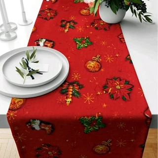 Caminho de Mesa ou Trilho Estampa de Natal Retangular Decoração 1,40 X 0,40 cm