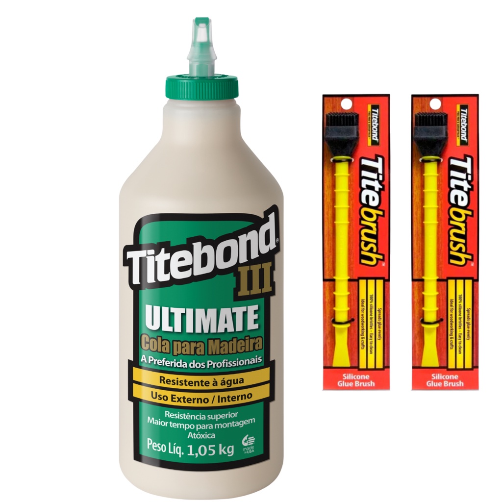 KIT COLA TITEBOND III ULTIMATE WOOD GLUE 1,05 KG + 2 PINCEL TITEBRUSH