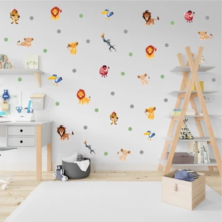 Kit Adesivo de Parede Rei Leão - Papel de Parede Infantil - Adesivo de Parede Infantil Menino