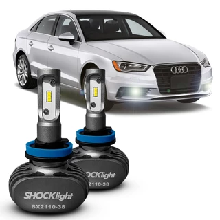 Par Lâmpada Automotiva Ultra Led Shocklight 10.000 Lumens 6000k Audi A3 Farol Milha Lançamento