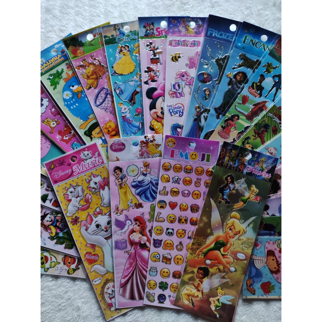 Adesivos Infantis Kit com 60 Cartelas Sticker - Adesivo Infantil Personagem