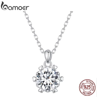 Bamoer D Color VVS1 EX 1CT Colar Moissanite Para Mulheres 925 Prata Esterlina Presente De Casamento De Alta Qualidade Deslumbrante MSN003 em Oferta na Shopee