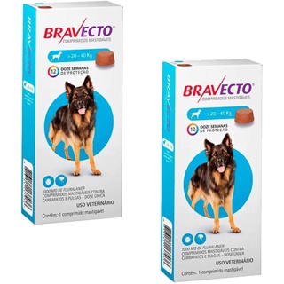 Combo 2x Antipulgas Bravecto Para Cães de 20 a 40kg 1 Comprimido