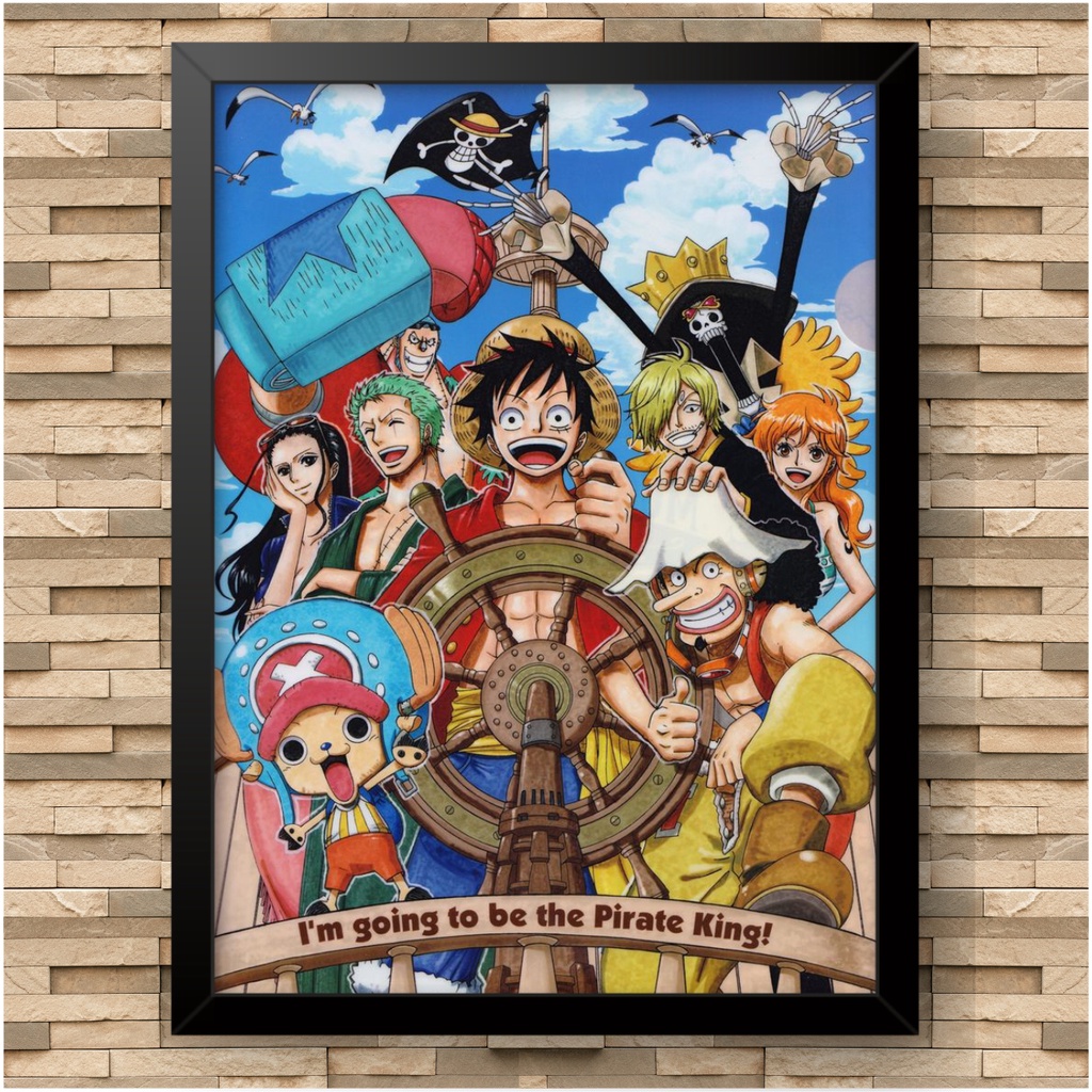 Quadro Poster C.moldura One Piece O Grande Pirata Do Ouro A3