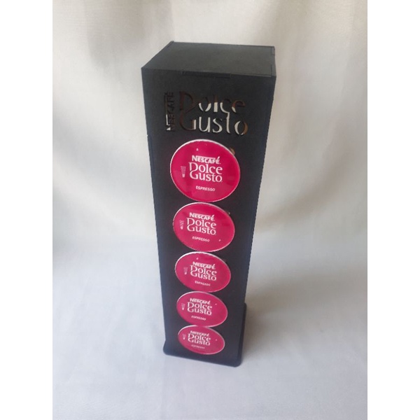 PORTA CÁPSULAS TORRE DOLCE GUSTO EM MDF(PRETO)+brinde