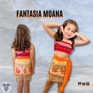 Mega Princesa Moana Grande + Fantasia Moana Premium Infantil