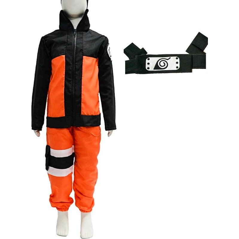 Fantasia Infantil Naruto Cosplay anime com badana aldeia da folha