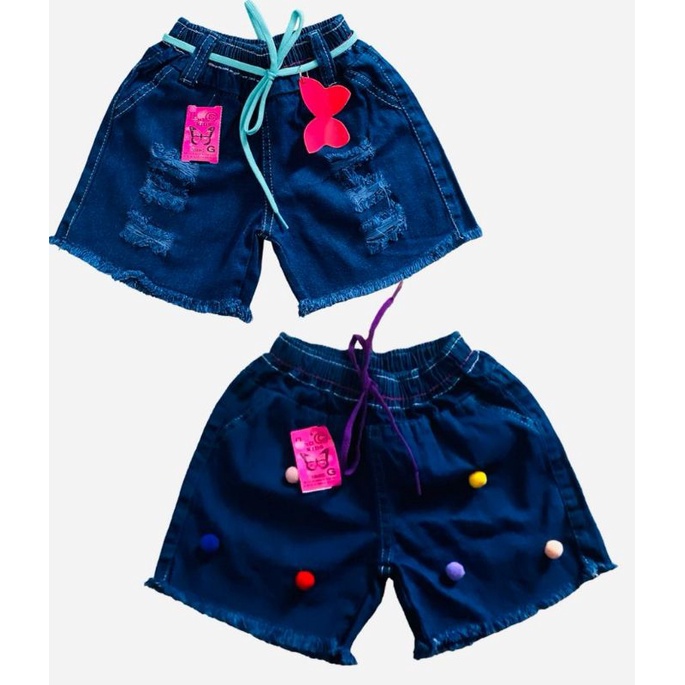 Kit 02 Shorts jeans infantil bebê menina