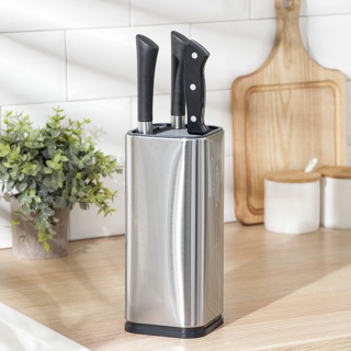 Suporte De Facas Tesoura Organizador Cozinha Cepo Aço Inox