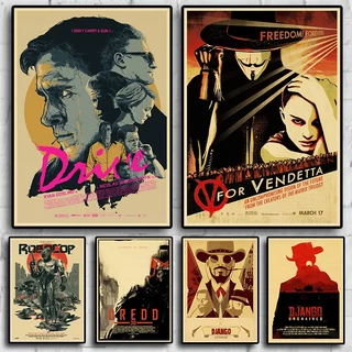 Filme Popular Clássico Retro Kraft Papel Cartaz Pôsteres De Decoração De Móveis De Parede Arte