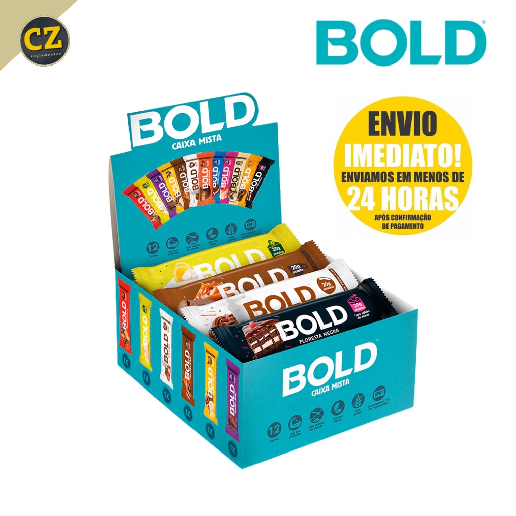 Caixa Mista 12 unidades (60gr cada barra) - BOLD BAR