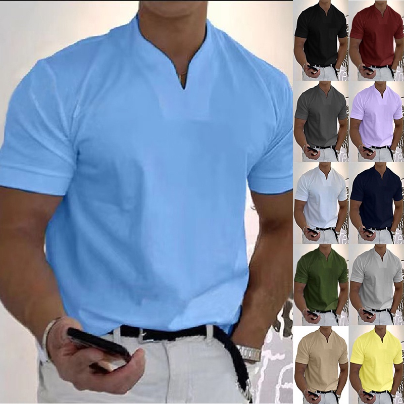 Camisa Social Slim Fit Premium Manga Curta Luxo Moda Estilo Camisetas Esportivas Tamanho Grande Moda Masculina Tendência Folgada Decote Em V Manga Curta Verão