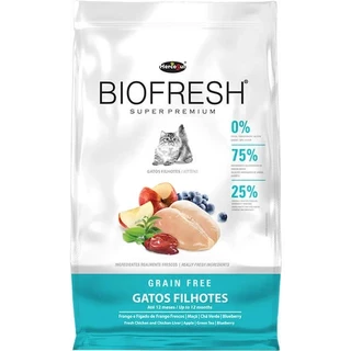 Ração Biofresh para Gatos Filhotes Frango Fresco, Maçã, Chá Verde e Blueberry