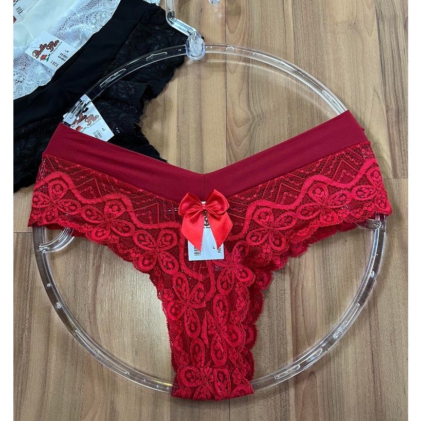 Calcinha Tanga Barato Renda Trabalhada Sexy Confortável Lingerie Moda Íntima