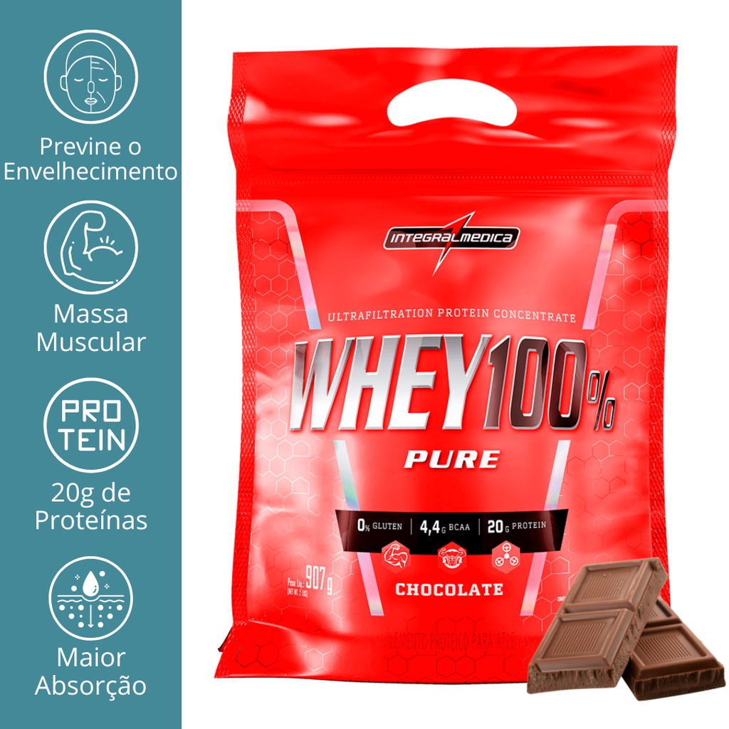 WHEY 100% PURE 900G REFIL - INTEGRALMEDICA