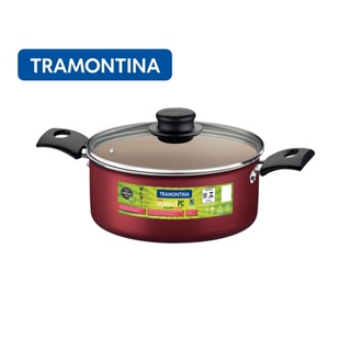 Panela Caçarola Alumínio Antiaderente Com Tampa de Vidro 20cm 2,8L Tramontina