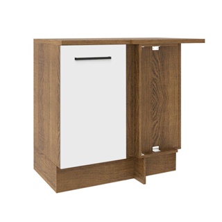 Balcão de Canto Madesa Agata 1 Porta - Rustic/Branco