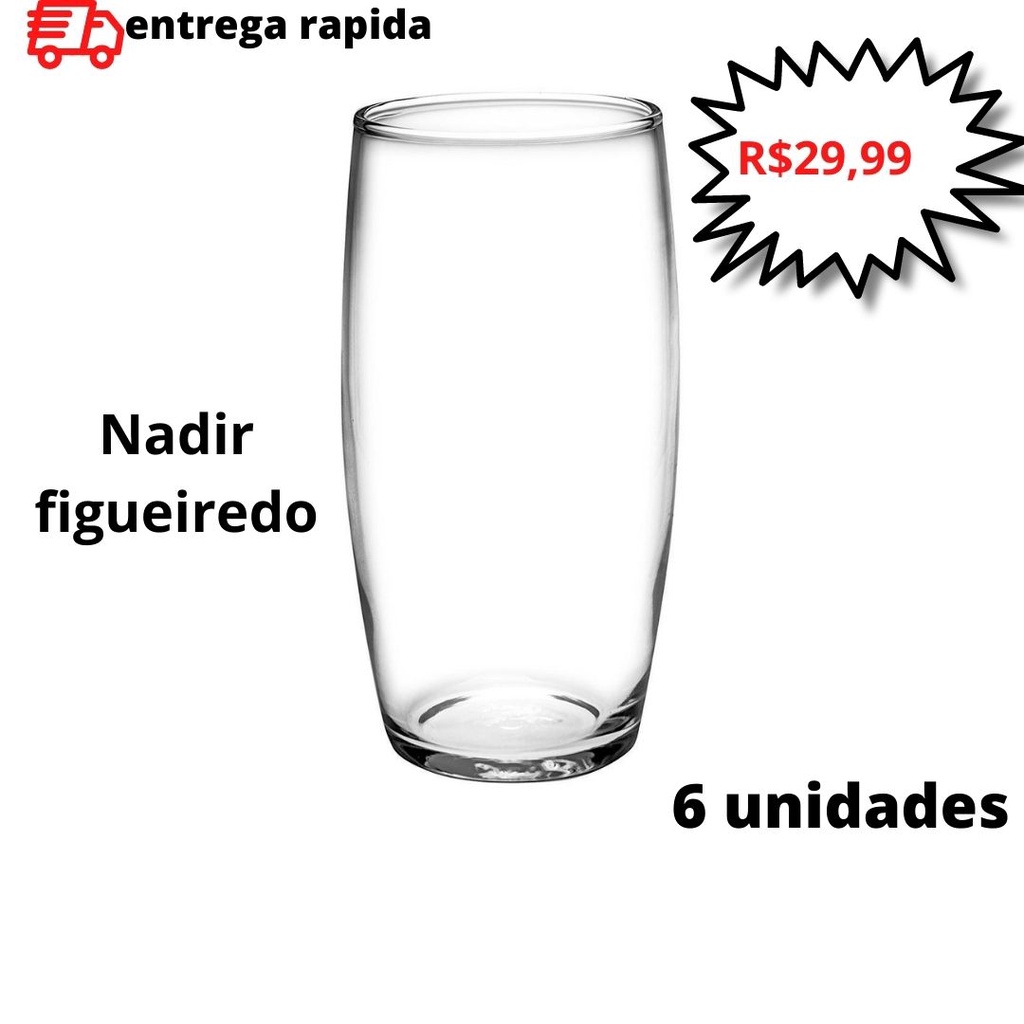 Jogo de Copos Nadir 300ml Oca com 6 Unidades Vidro