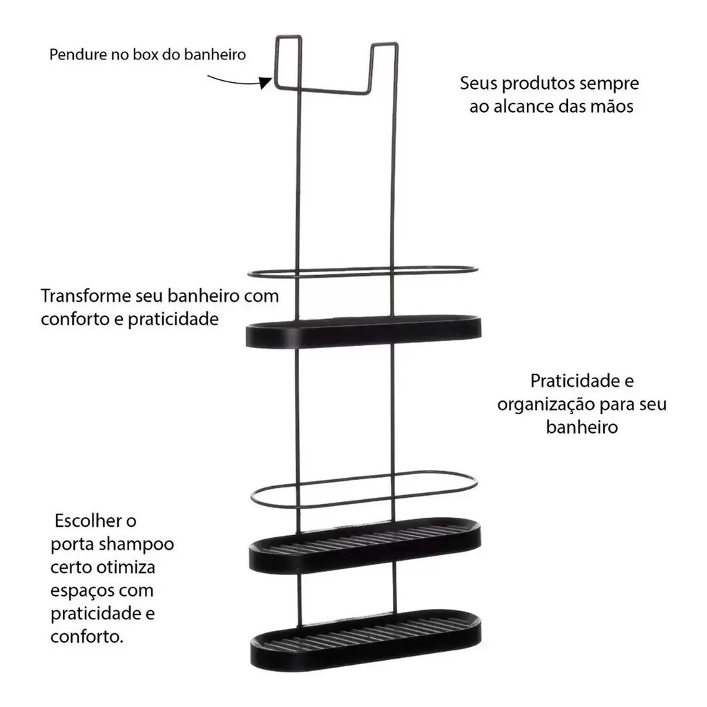Porta Box Shampoo Decoração Banheiro Prateleira Xampu | Shopee Brasil