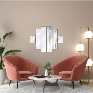 Espelho Retângulo Decorativo Em Acrílico Sala, quarto, cozinha