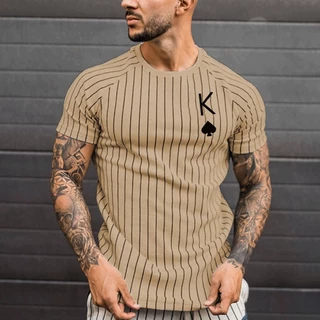 A Camisetas De Verão Estampa 3D Para Homens Manga Curta Gola Redonda Uso Externo Moda Streetwear