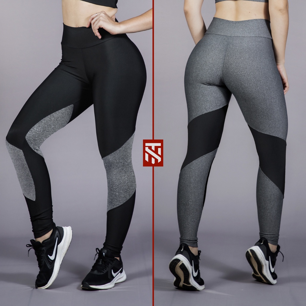 Kit 02 Calças Leggings Leg Femininas Lisas Fitness Lg003 Estampas