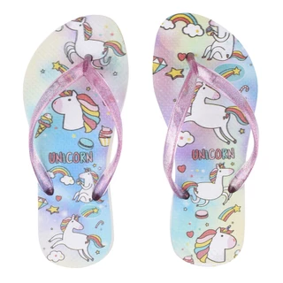 Chinelo Dedo Menina Infantil Feminino Unicornio Glitter Leve Macio Confortavel