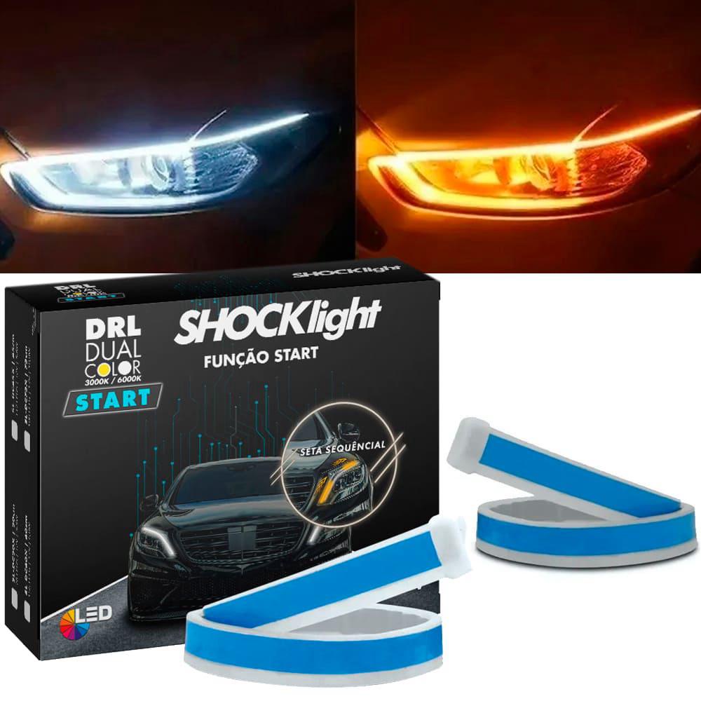 Fita Led Dual Color Branco Amarelo Para Farol de Carro 45 cm | Shopee ...