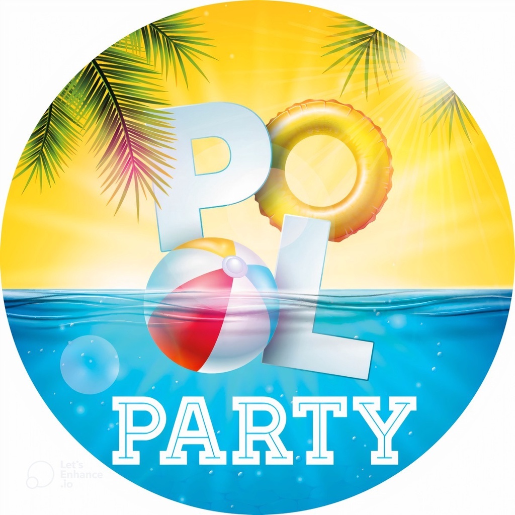 Painel de Festa Redondo Tema Pool Party Tecido Sublimado 3D | Shopee Brasil