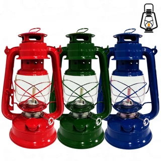 Lampião A Querosene 24cm Lamparina Pequena Luminária Vermelho - Verde - Azul Cores Sortidas em Oferta na Shopee