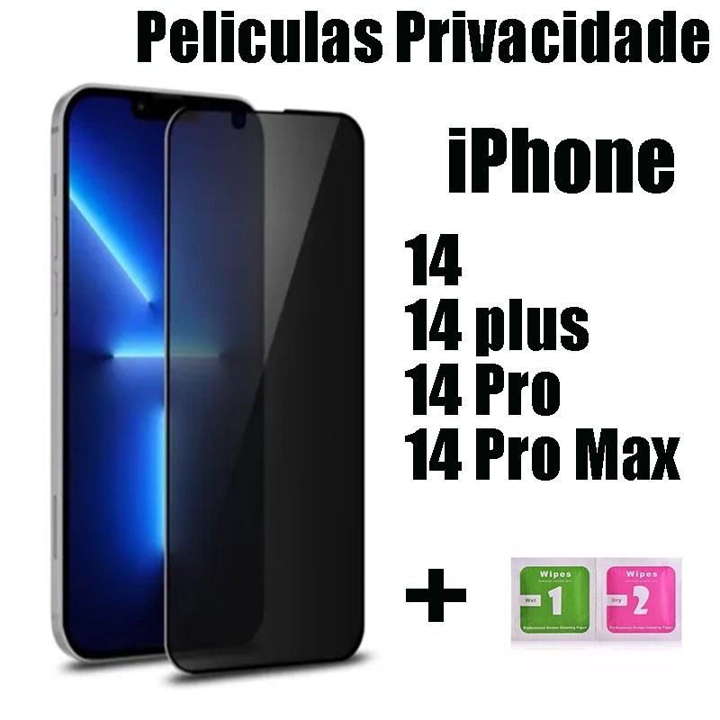 Película De Vidro 3D Privacidade IPhone 14 /14 pro/14 max /14 pro max Anti Spy Protetor da Tela