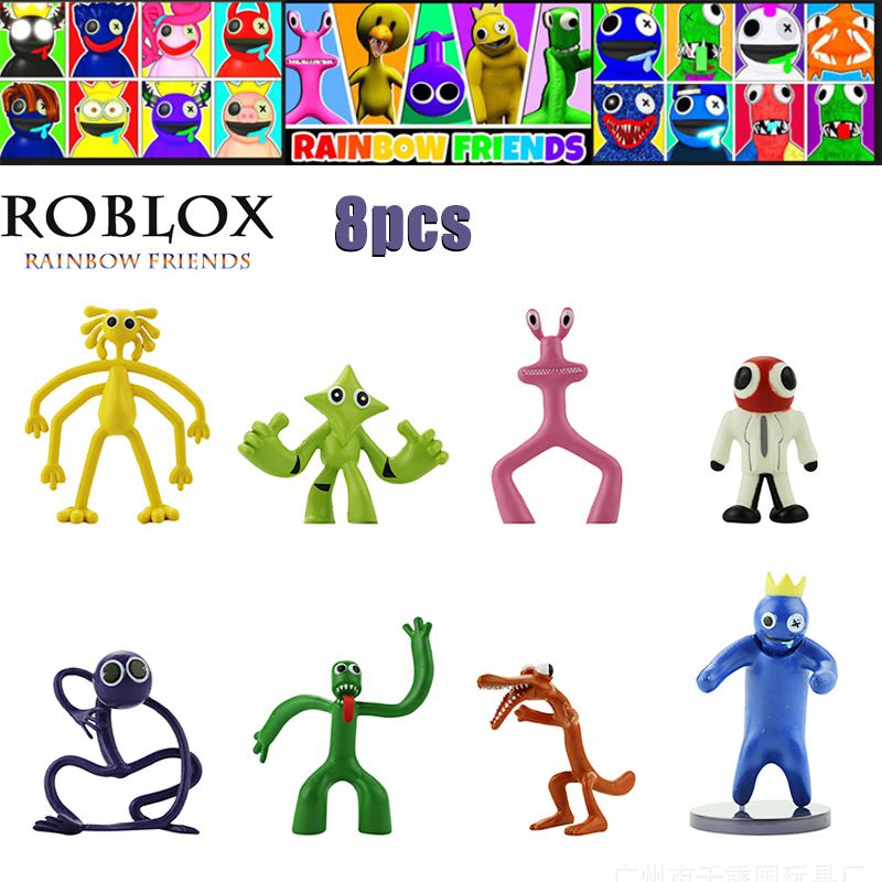 12pcs Roblox Jogo Rainbow Amigos Figura de Ação Blue Green Doll Pvc Toy  Collectible Model Toys Kids Presente de Natal