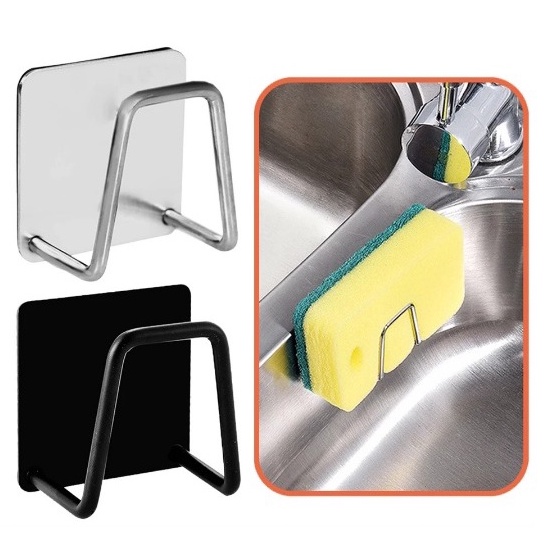 Gancho Adesivo de Metal Para Esponja Bucha Multifuncional Cozinha Sem Furar