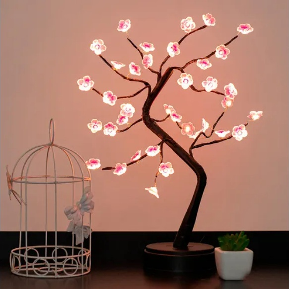 Luminária Arvore Japão 36 Leds Decoração Abajur