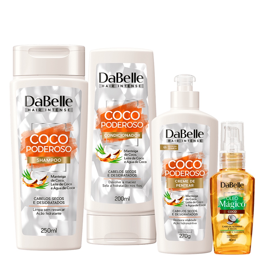 Kit DaBelle Hair Intense Coco Poderoso (4 Produtos) | Shopee Brasil