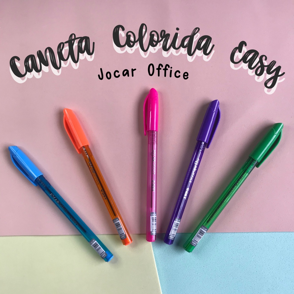 Caneta Esferogr Fica Colorida Jocar Office Easy Glossy Shopee Brasil