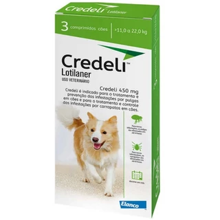Credeli Antipulgas e Carrapatos Cães de 11 a 22kg 450mg 3 Comprimidos Elanco em Oferta na Shopee