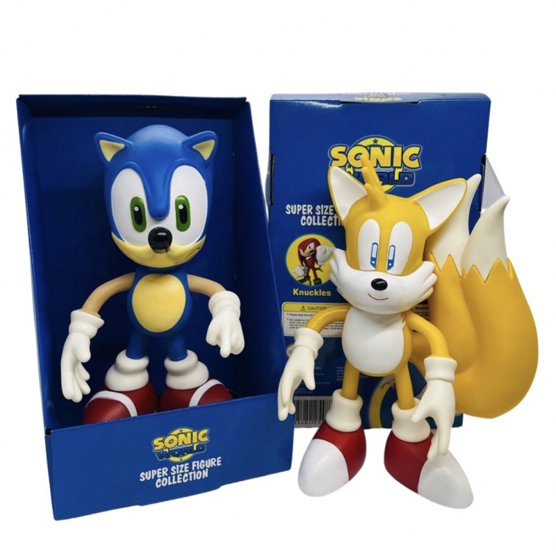 Sonic Azul Sonic Vermelho Tails - 3 Bonecos Grandes - Super Size