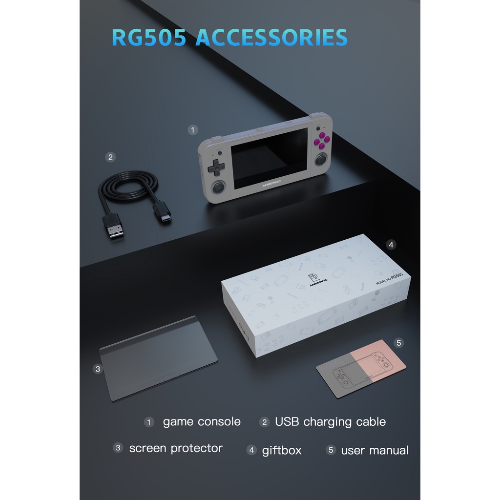 ANBERNIC RG505 Novo Console De Jogo Portátil Android 12 Sistema