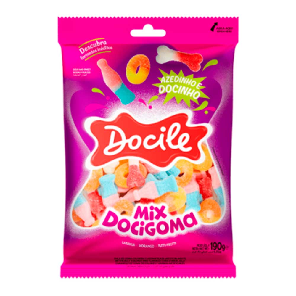 Bala de Goma Docigoma Mix 190g - Docile | Shopee Brasil