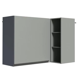 Armário de Cozinha Aéreo de Canto 1 Porta e Adega Cinza Nice Madesa em Oferta na Shopee